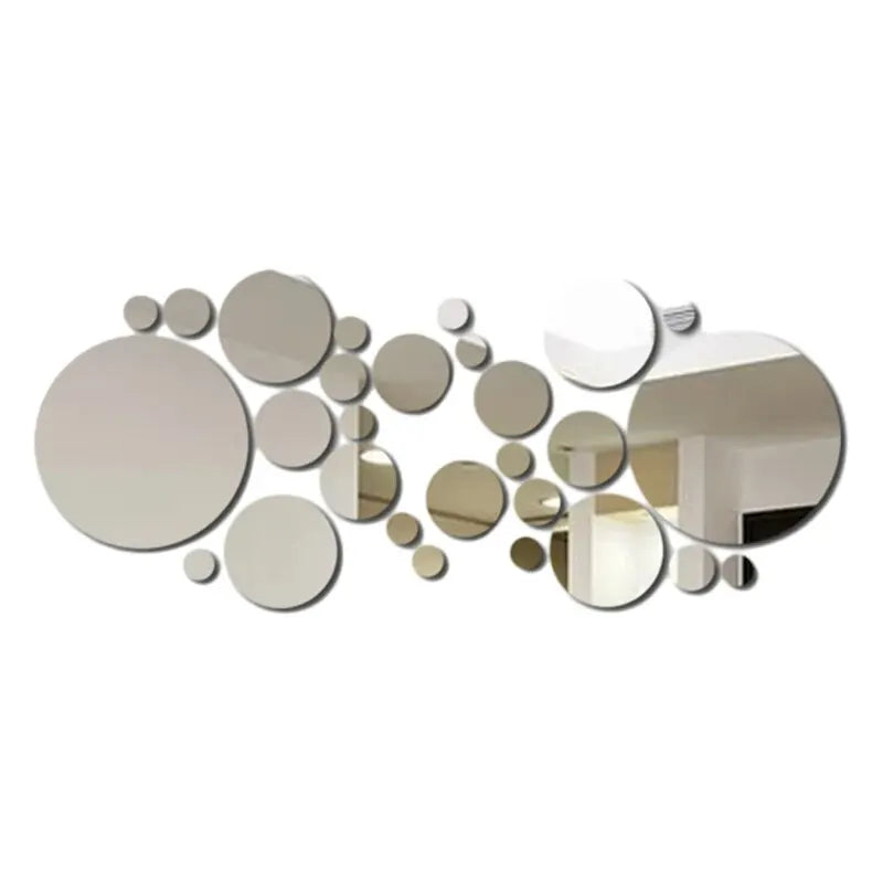26 PCs 3D Acrylic Mirror Wall Sticker Wall Decoration