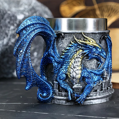 Viking Stainless Steel Nordic Barrel Dragon Boat Beer Mug