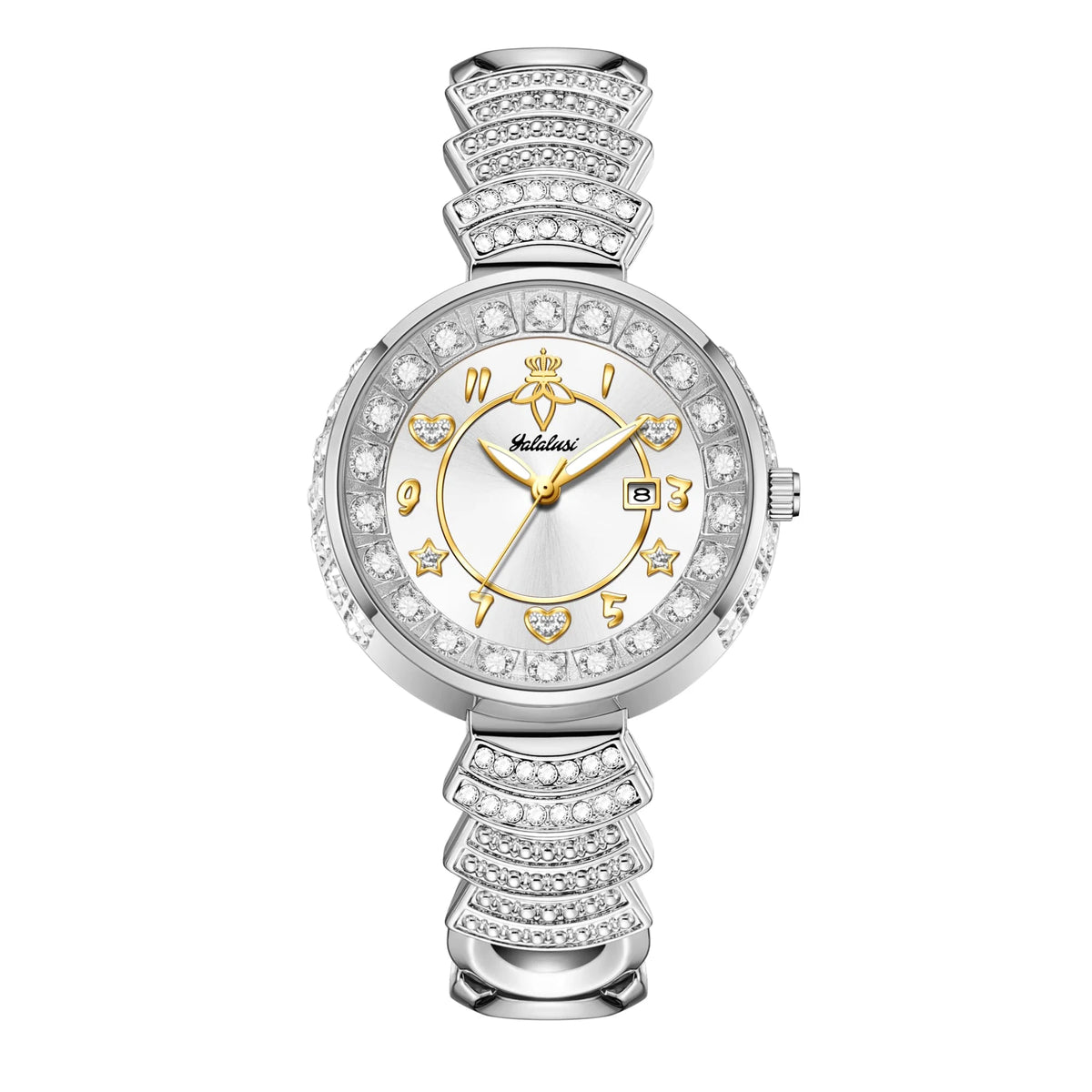 Affordable Luxury with Diamond-Set Dial Water-Resistant Quartz Watch
