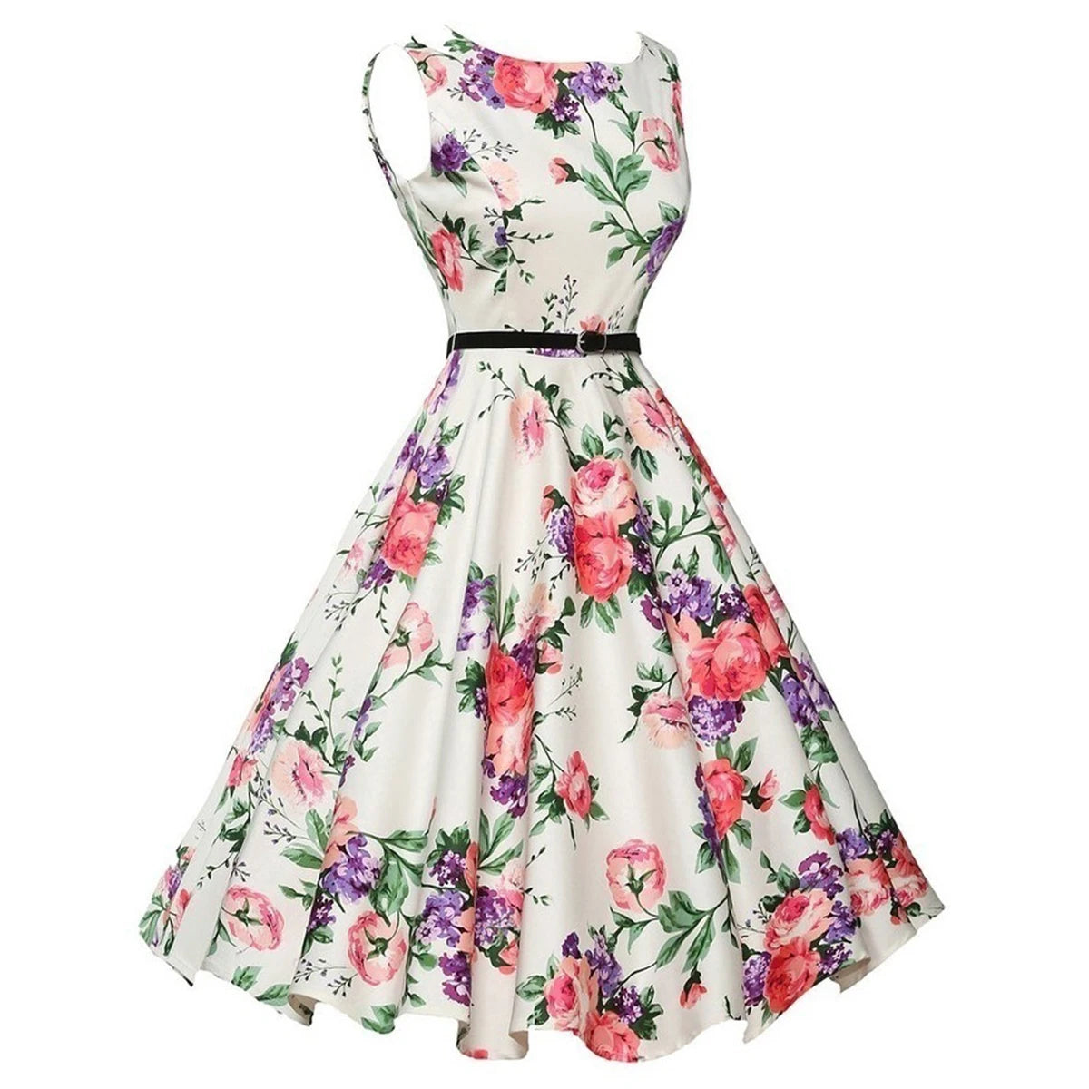 Floral Robe Retro Swing Casual Rockabilly Dresses
