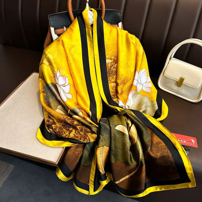 Luxury Silk 180X90CM Long Scarf Popular Silk Headscarf  Shawl