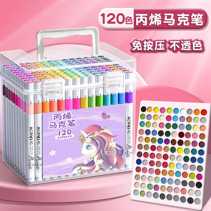 24/36/48/80/120 color acrylic marker pen waterproof stackable
