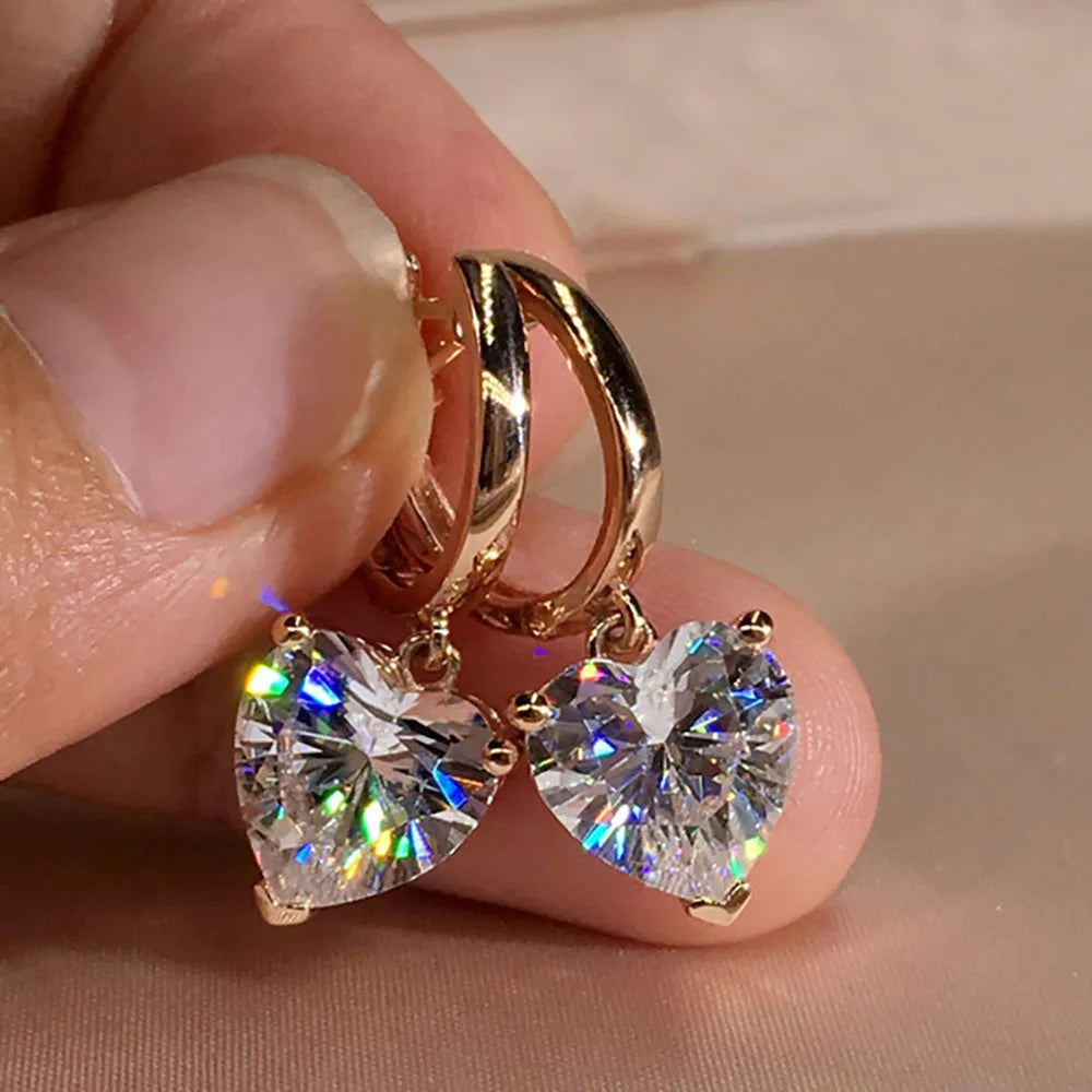 DANA Charming Heart Shape Zircon Earrings