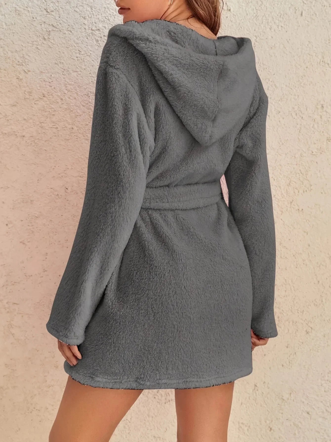hooded robe with belt