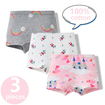 3/6 Pcs 100% Cotton Pretty Cartoon Boxer Set