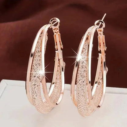 Crystal Stone Hoop Earrings Twisted Metal