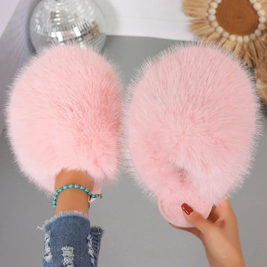 Fur Fluffy Cute Luxury Anti Slip Slippers