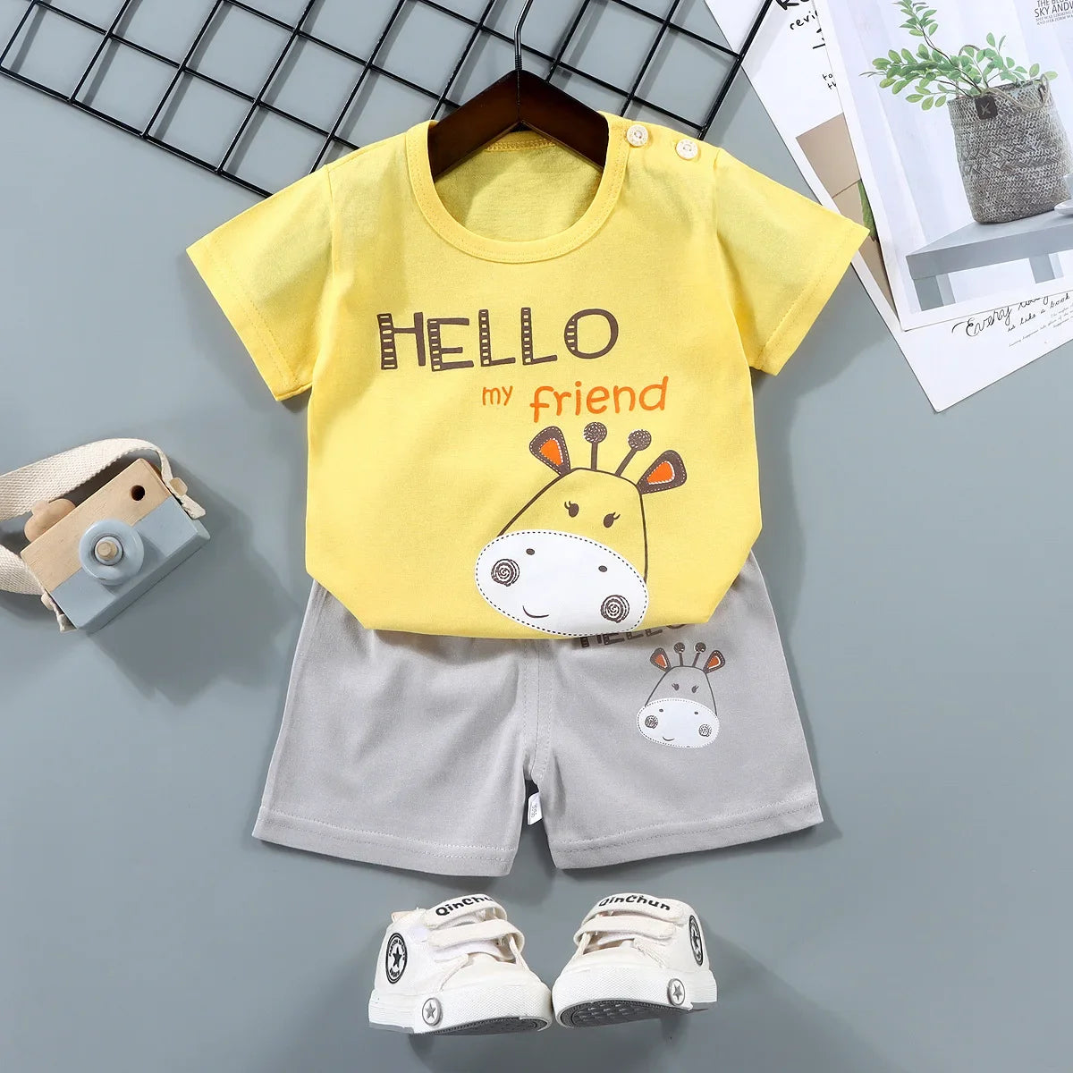 Children Boys Girl T-shirt Cotton Toddler Set