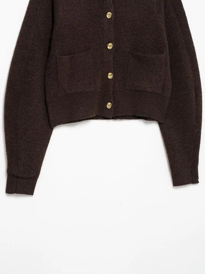 Falda mini ajustada de punto de manga larga con cuello redondo