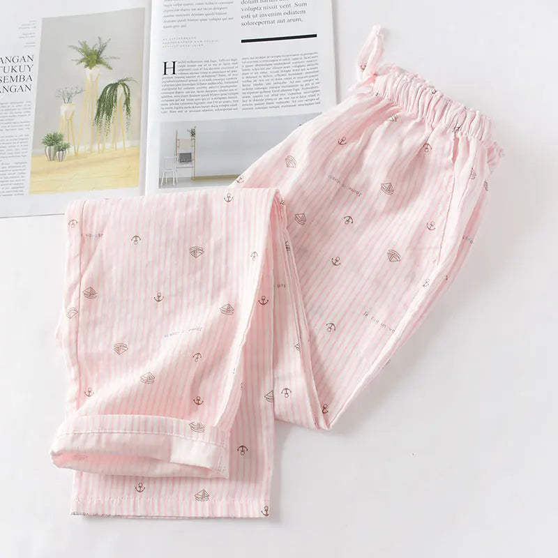Cotton Double Gauze Thin Sleep Pants Sleep Pyjamas