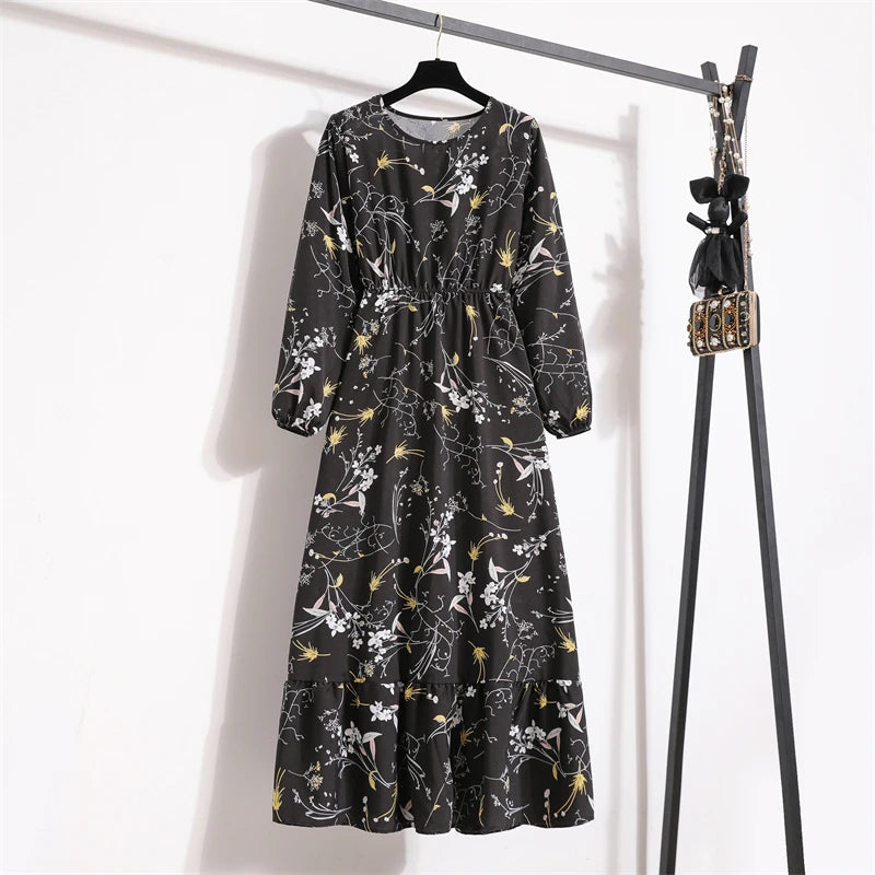 Maxi Casual Full Sleeve Floral Printed Dress
