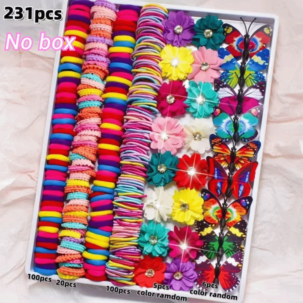 Bow High Elastic Hair Accessories Set No Hurt Hair Colorful Girls Hair Bands