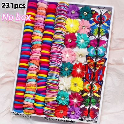 Bow High Elastic Hair Accessories Set No Hurt Hair Colorful Girls Hair Bands