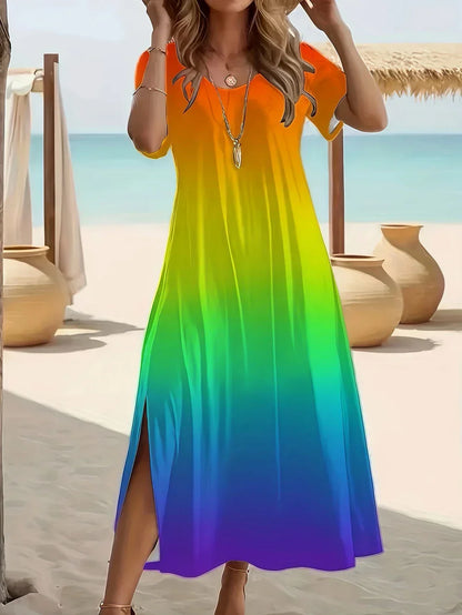 Elegant Butterfly Short Sleeve Dress