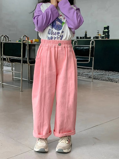 Girls Cotton Wide Leg Pants