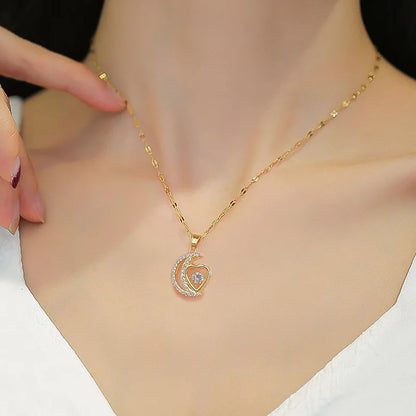 Heart Butterfly Stainless Steel Pendant Necklaces Jewelry