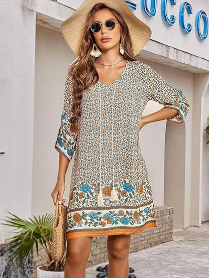 Mid Sleeve High Mini Dress