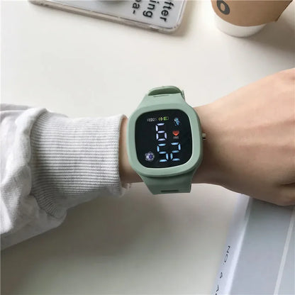 Electronic LED Digital Watch Casual Big Dial Silicone Watch Sports