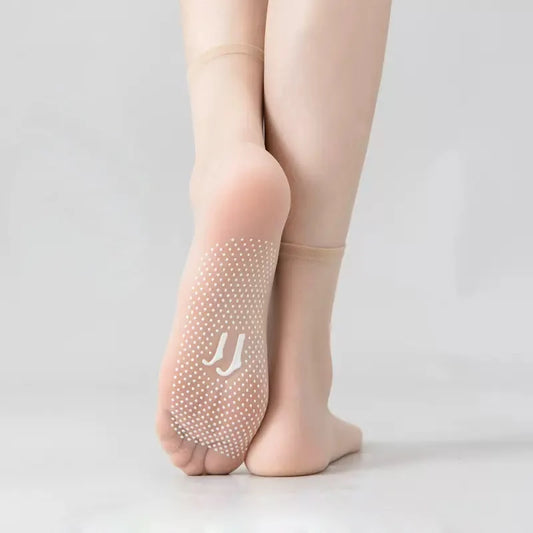 Ultra-thin Breathable Non-slip Transparent Elastic Crystal Silk Socks