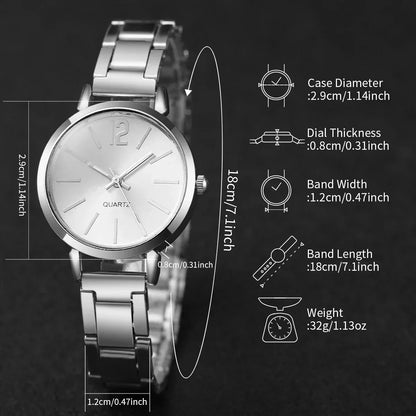 Stainless Steel Quartz Diamond Watch