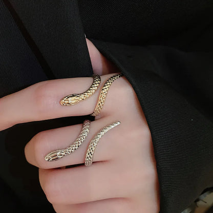 Snake Shaped Cuff Bracelet Ring Set