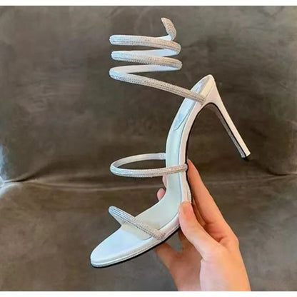 DANA Snake Twine Crystal Rhinestones Sandals