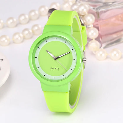Cross border Geneva Simple Casual Candy Color Silicone Watch