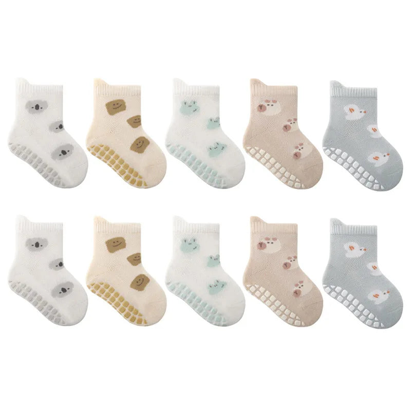 5 Pairs Non-Slip Socks Cute Cartoon Floor Socks