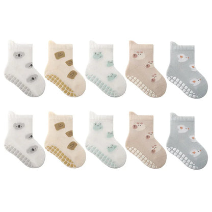 5 Pairs Non-Slip Socks Cute Cartoon Floor Socks