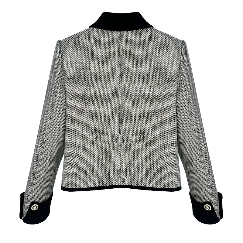Elegant Comfortable Lapel Collar Casual Tweed Jacket