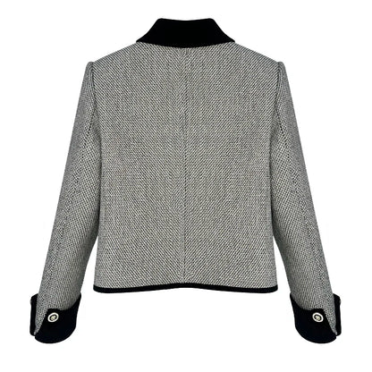 Elegant Comfortable Lapel Collar Casual Tweed Jacket