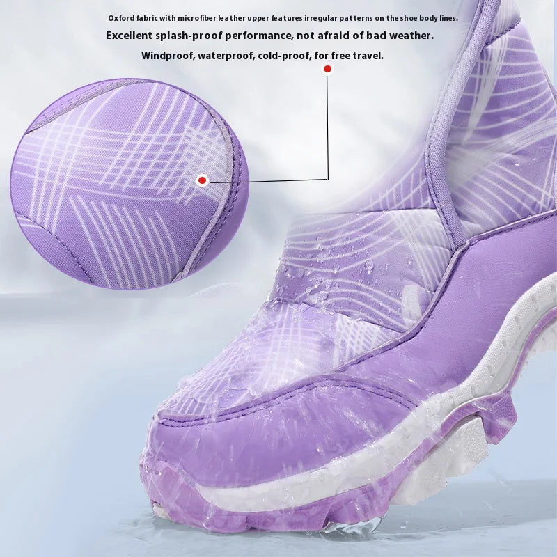 Anti-Slip  Fleece and Thickened Warm Cotton Snow Boots