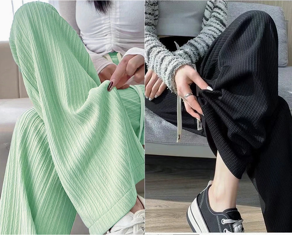 Casual Straight Sporty Wide Leg Pants