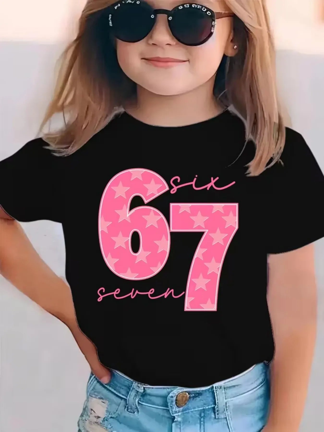 Funny 67 Number Graphic Print T-Shirt