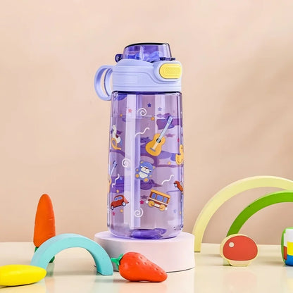 550ml Kids Cartoon Animal Water Bottle with Safety Lock