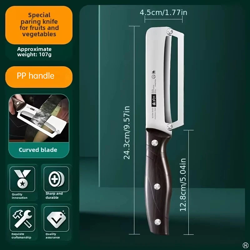 Stainless steel peeler with wooden handle
