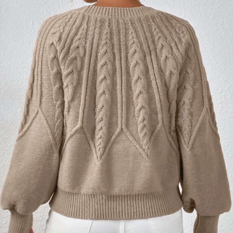 Elegant Casual Knitted Hoodie Thickened Warm Commuting Thread Sweater