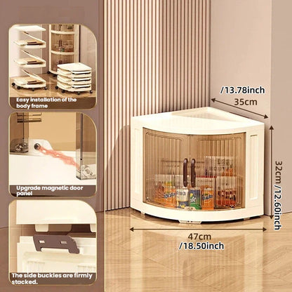 Plastic double-door foldable storage cabinet