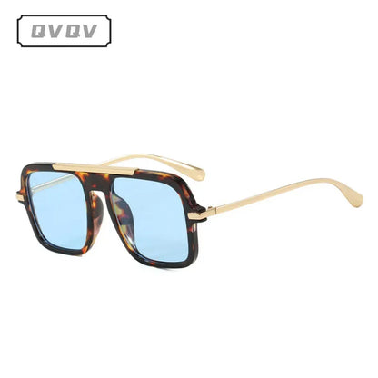 Square Oversized Leopard Champagne Sunglasses