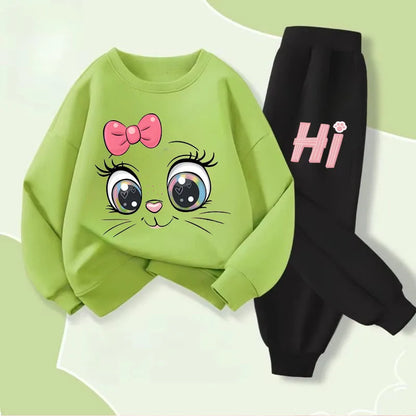Long Sleeved Hoodies for Girls Spring Pullover Long Pant Sets