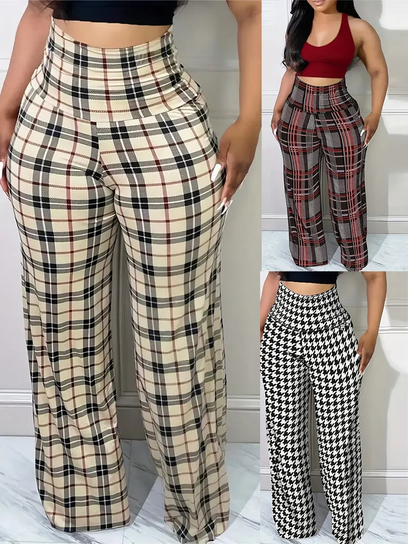 بناطيل واسعة الأرجل بناطيل بخصر مرتفع