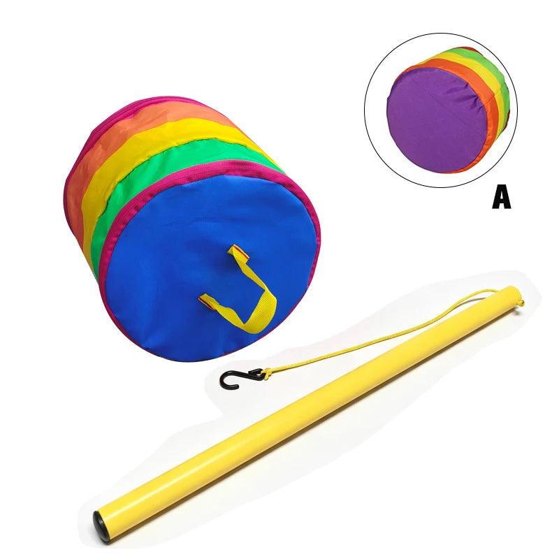 Soft Stacking Barrels Sensory Toy Set with Fishing Stick Toddler Balance Stepping Buckets