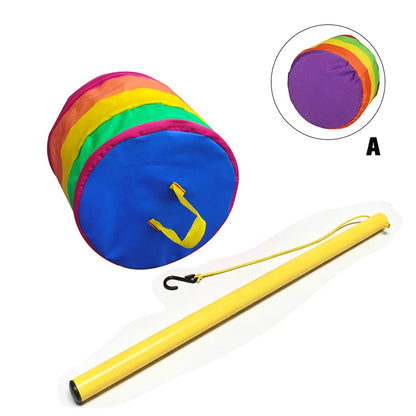 Soft Stacking Barrels Sensory Toy Set with Fishing Stick Toddler Balance Stepping Buckets