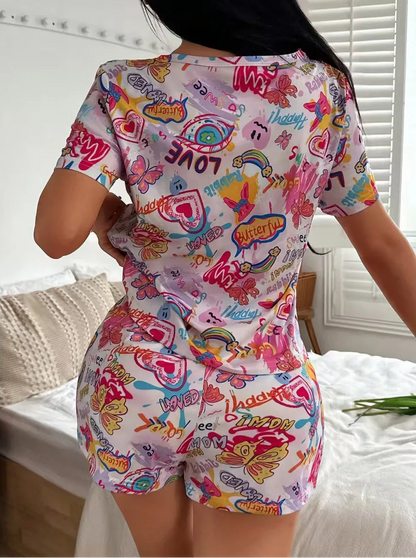 Loose and Comfortable Tank Top and Shorts Pajama Set