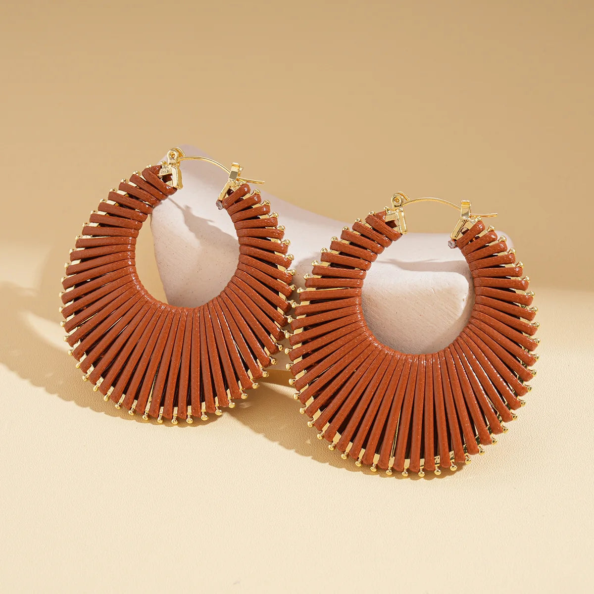Bohemian Braided Hollow Hoop Geometric Round Earrings