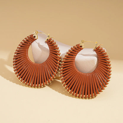 Bohemian Braided Hollow Hoop Geometric Round Earrings