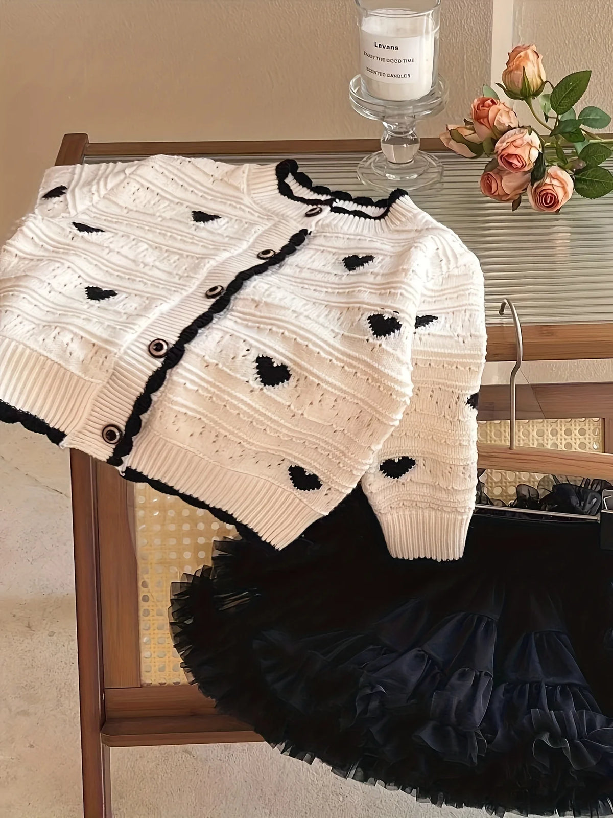 Versatile Single-Breasted Heart Long-Sleeved Korean Style Jacket