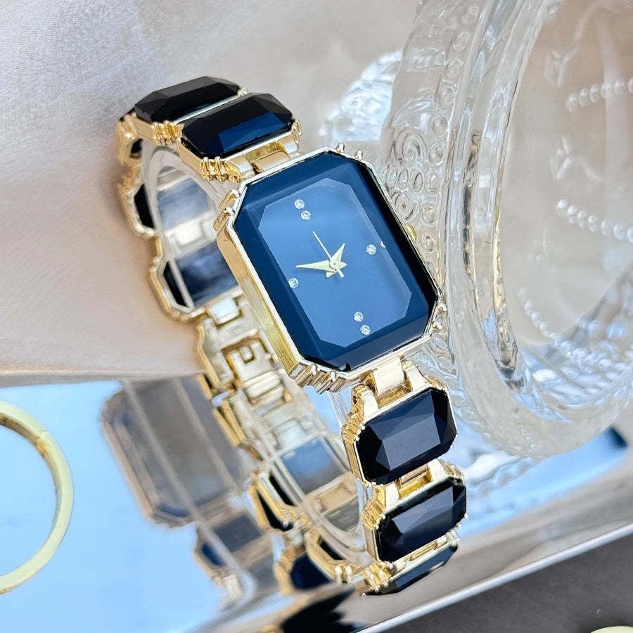 Rhinestone chain rectangular color case rhinesto watch
