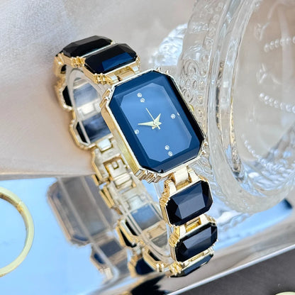 Rhinestone chain rectangular color case rhinesto watch