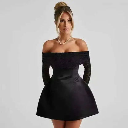 Vestido corto sexy sin espalda con cintura ajustable